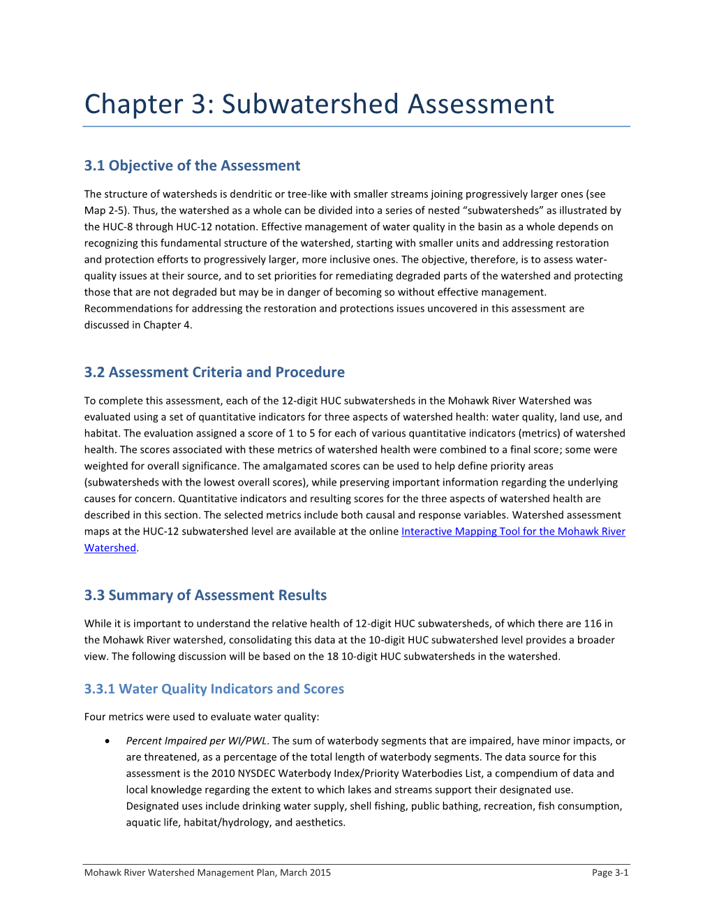 Subwatershed Characterization