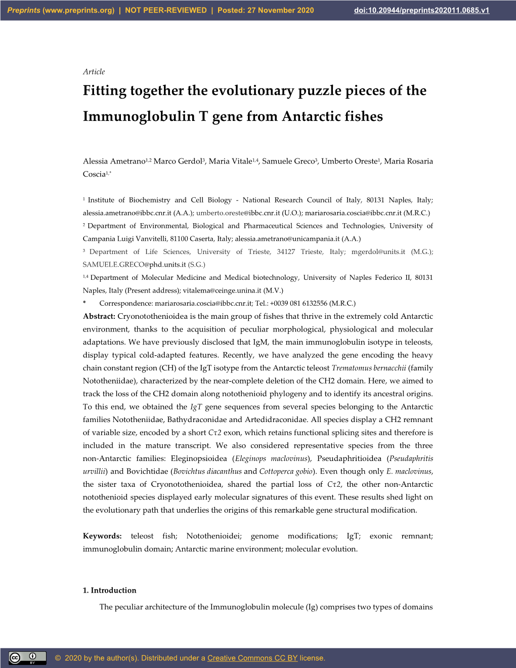 Fitting Together the Evolutionary Puzzle Pieces of the Immunoglobulin T Gene from Antarctic Fishes