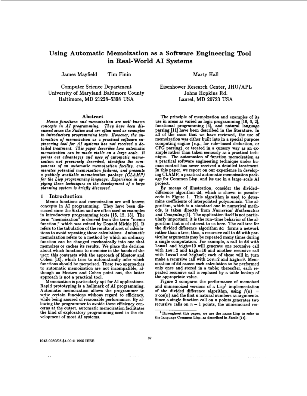 Using Automatic Memoization As a Software Engineering Tool in Real-World AI Systems