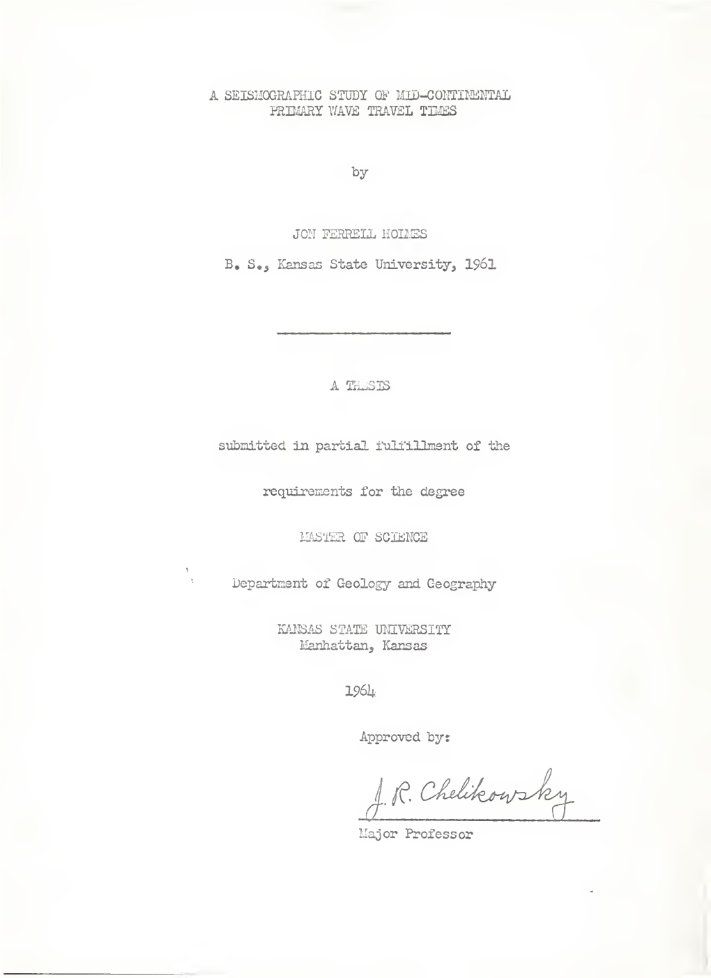 Seismographic Study of Mid-Continental Primary Wave Travel Times