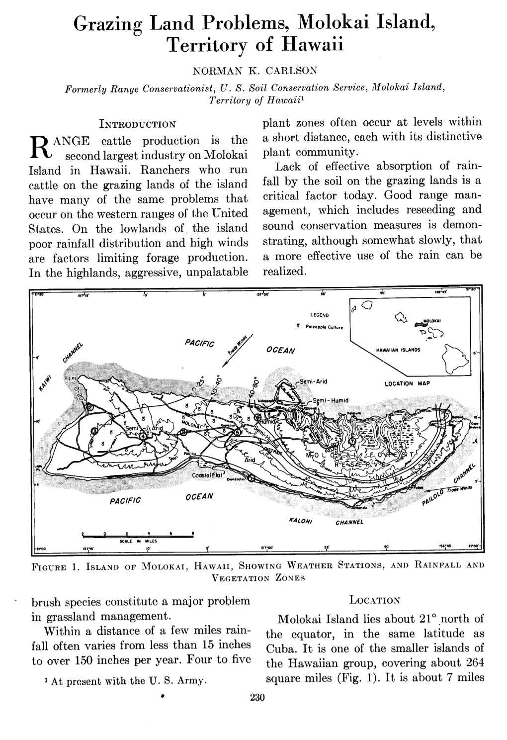 Grazing Land Problems, Molokai Island, Territory of Hawaii