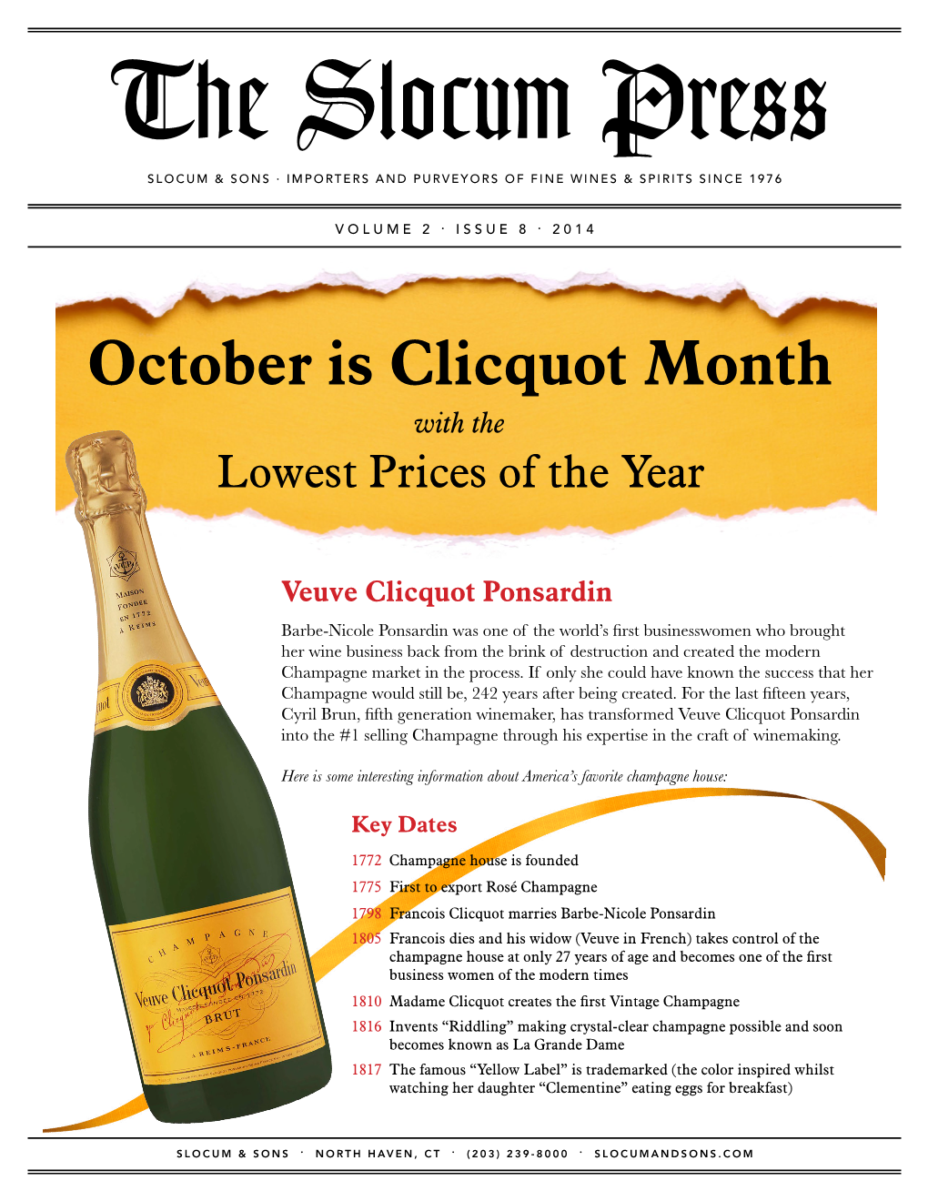 October Is Clicquot Month with the Lowest Prices of the Year