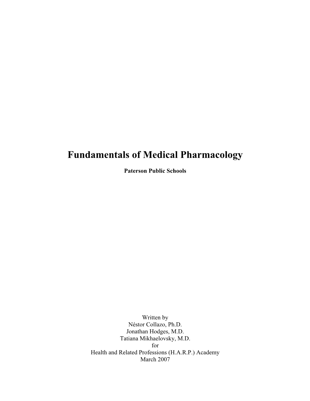 Drugs Affectin the Autonomic Nervous System