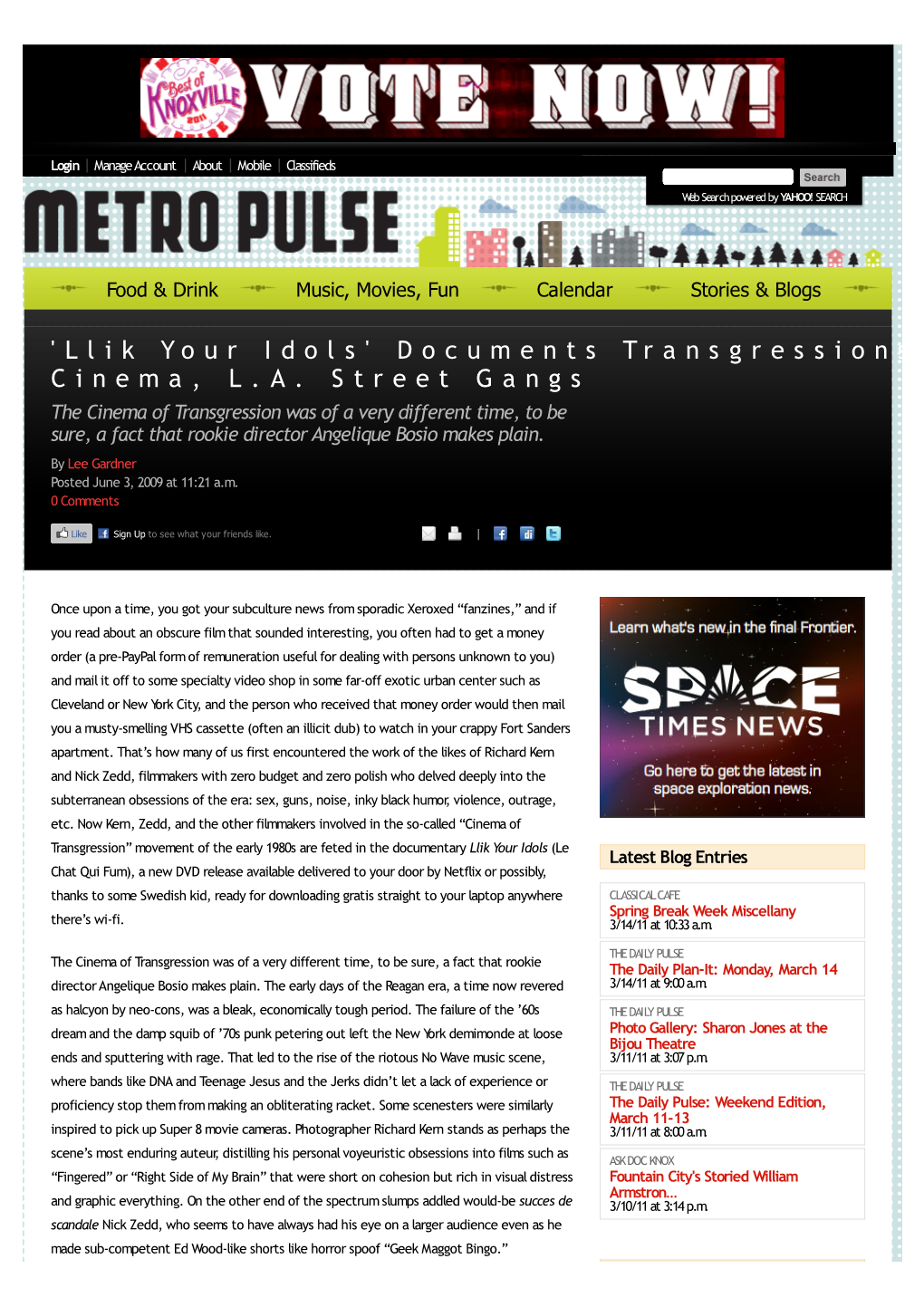 'Llik Your Idols' Documents Transgressions of Cinema, L.A. Street Gangs » Metro Pulse