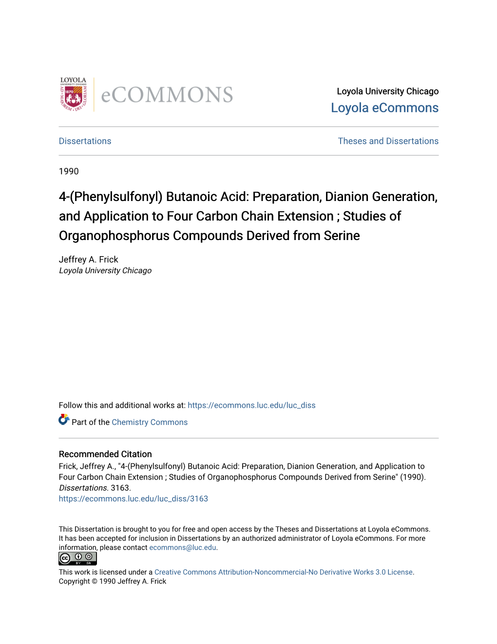 4-(Phenylsulfonyl) Butanoic Acid: Preparation, Dianion Generation