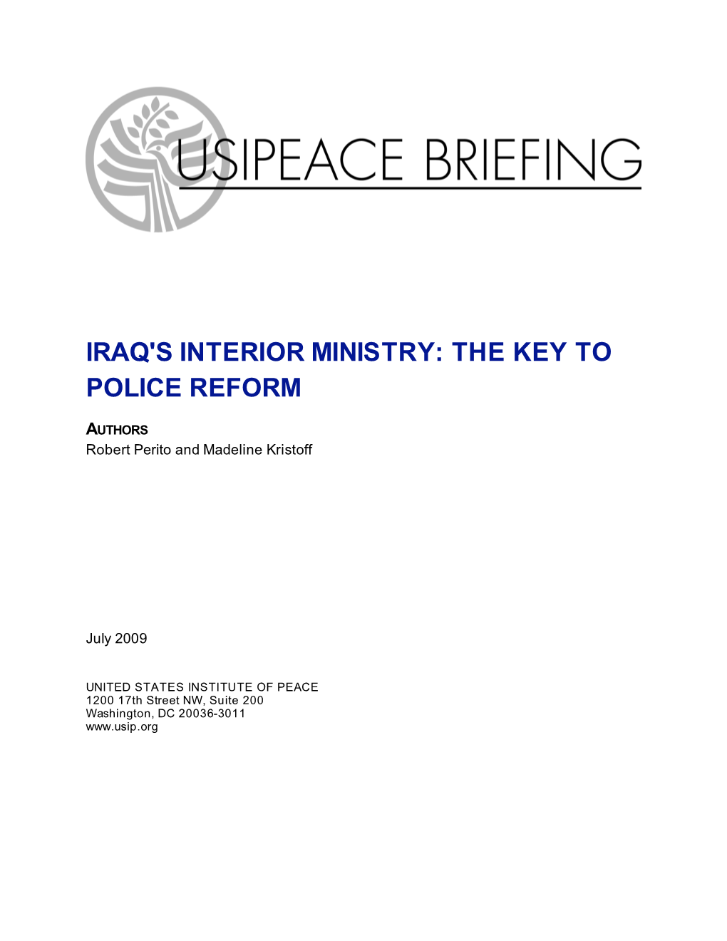 Iraq's Interior Ministry: the Key To