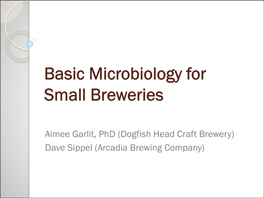 Basic Microbiology for Small Breweries