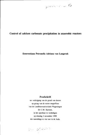 Control of Calcium Carbonate Precipitation in Anaerobic Reactors