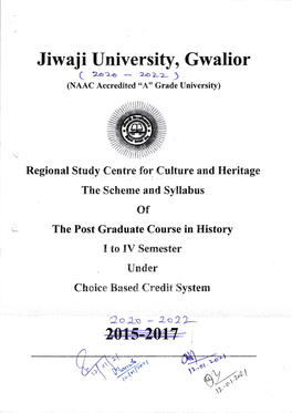 M.A. History (Cbcs) 2020-22