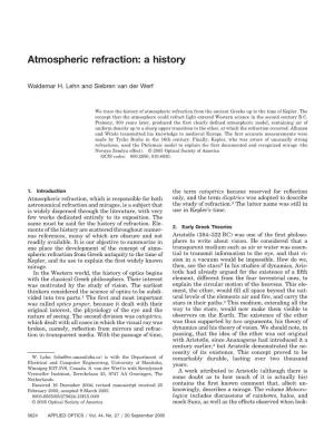Atmospheric Refraction: a History