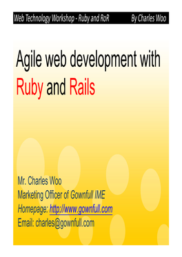 Agile Web Development with Ruby and Rails
