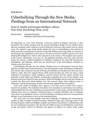Cyberbullying Through the New Media: Findings from an International Network
