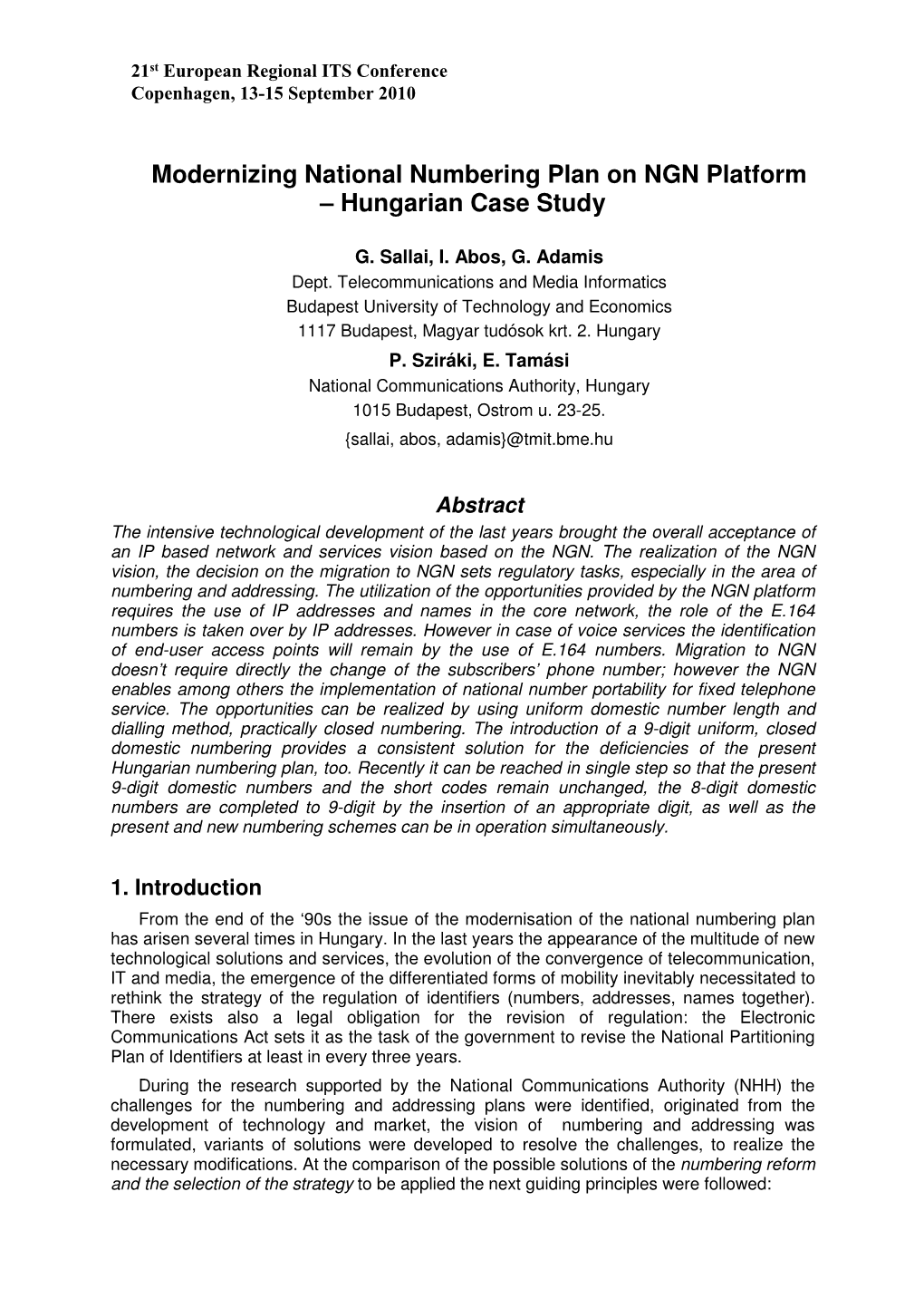 Modernizing National Numbering Plan on NGN Platform – Hungarian Case Study