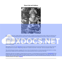 Mayan Gods and Goddesses | Mythology