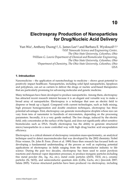 Electrospray Production of Nanoparticles for Drug/Nucleic Acid Delivery