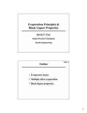 Evaporation Principles & Black Liquor Properties