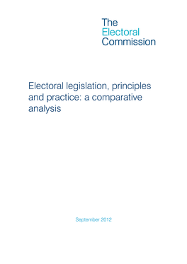Electoral Legislation Comparative Analysis