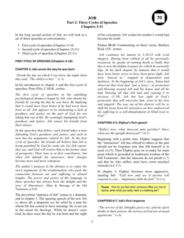 Part 2: Three Cycles of Speeches Chapters 3-31