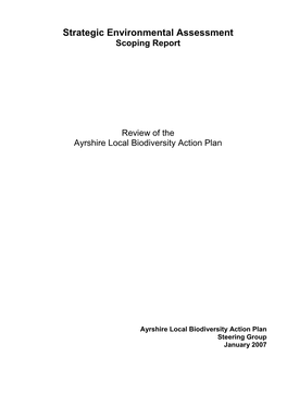 Strategic Environmental Assessment Scoping Report