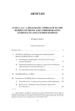 A Pragmatic Approach to the Burden of Proof and Corroborating Evidence in Asylum Proceedings