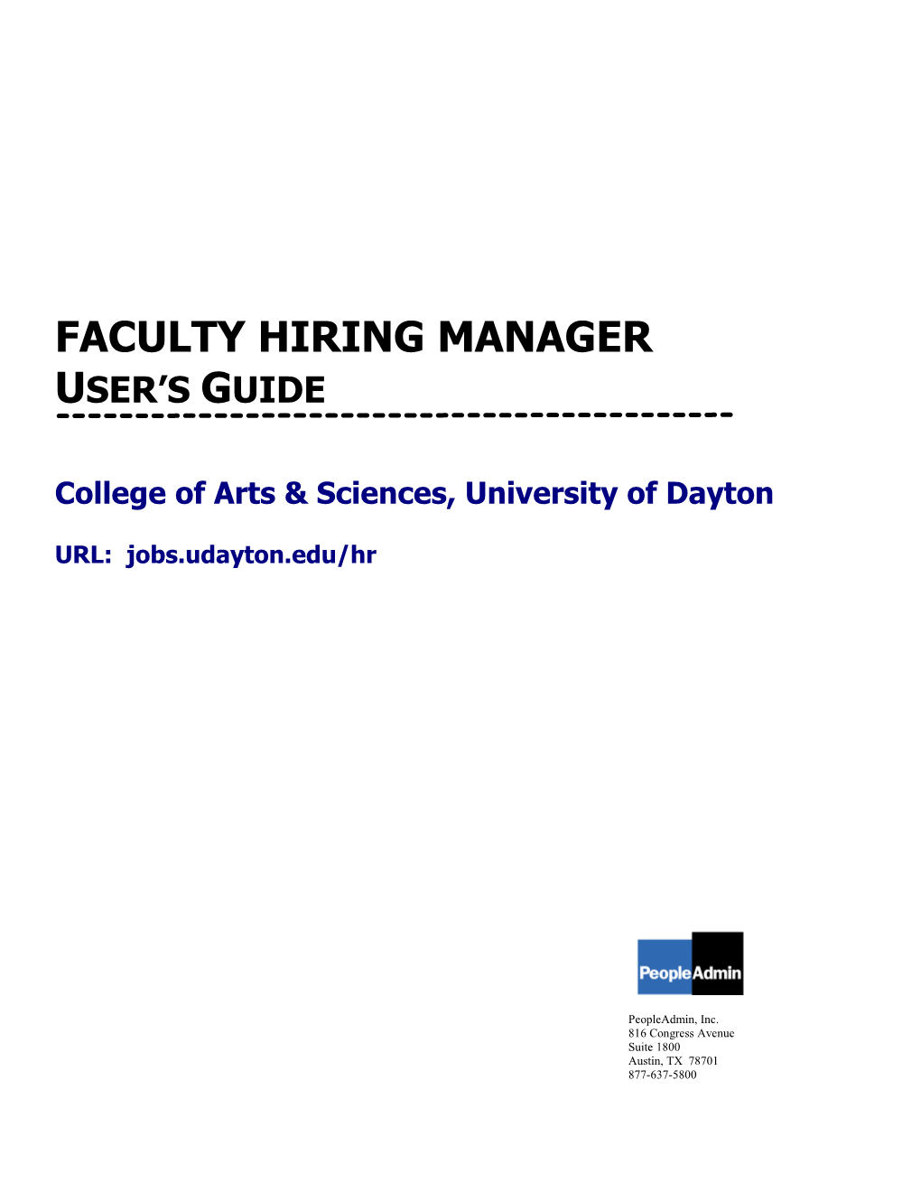 Faculty Hiring Manager