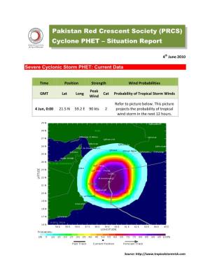 Pakistan Red Crescent Society (PRCS) Cyclone PHET – Situation Report