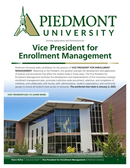 Vice President for Enrollment Management
