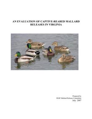 An Evaluation of Captive-Reared Mallard Releases in Virginia