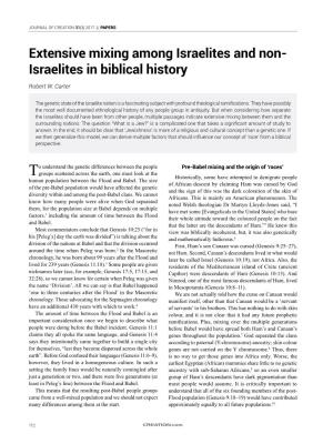 Extensive Mixing Among Israelites and Non- Israelites in Biblical History