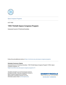 1993 Thirtieth Space Congress Program
