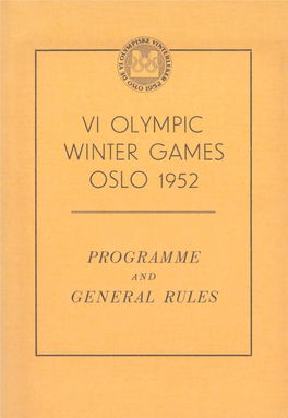 Vi Olympic Winter G a M E S O S L O 1952
