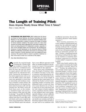 The Length of Training Pilot: Does Anyone Really Know What Time It Takes? Peter J