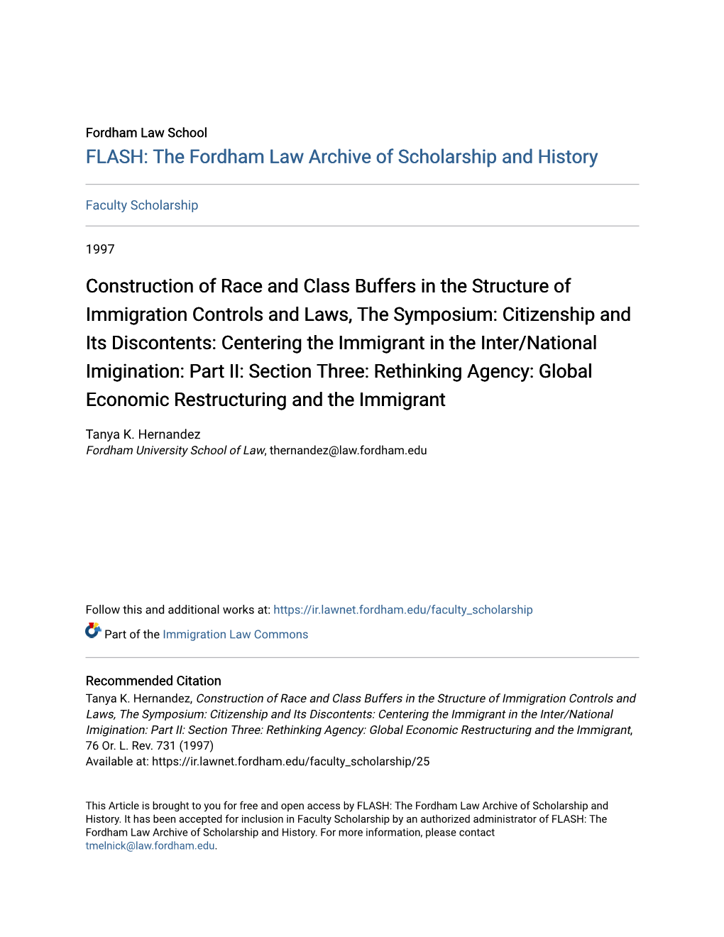 Construction of Race and Class Buffers in the Structure Of