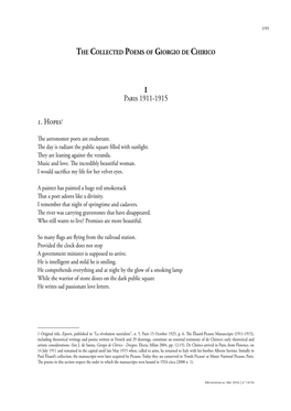 The Collected Poems of Giorgio De Chirico