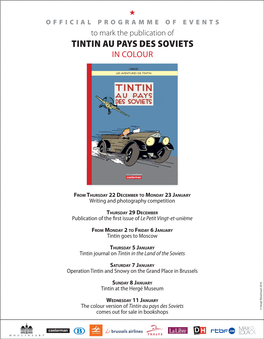 To Mark the Publication of TINTIN AU PAYS DES SOVIETS in COLOUR