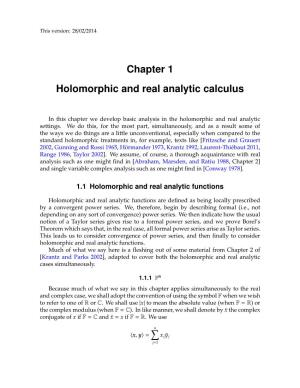 Chapter 1 Holomorphic and Real Analytic Calculus