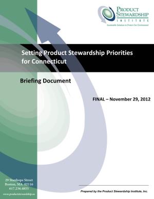 Setting Product Stewardship Priorities for Connecticut