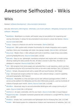 Awesome Selfhosted - Wikis