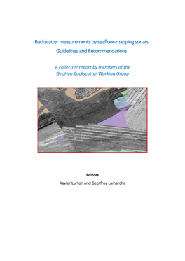 Backscatter Measurements by Seafloor-Mapping Sonars Guidelines and Recommendations