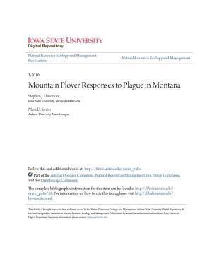 Mountain Plover Responses to Plague in Montana Stephen J