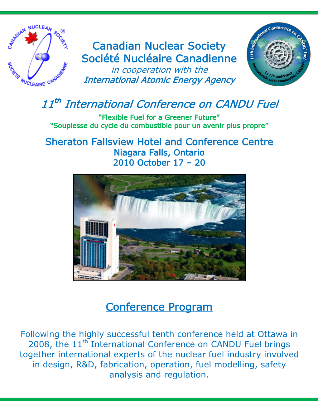 11Th International Conference on CANDU Fuel