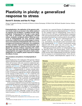 Plasticity in Ploidy: a Generalized Response to Stress