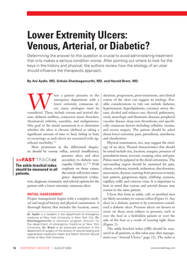 Lower Extremity Ulcers: Venous, Arterial, Or Diabetic?