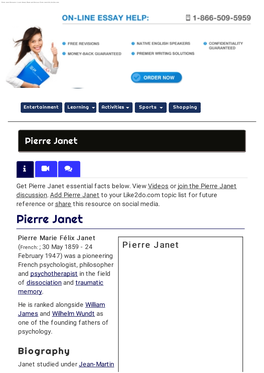 Pierre Janet Resource | Learn About, Share and Discuss Pierre Janet at Like2do.Com