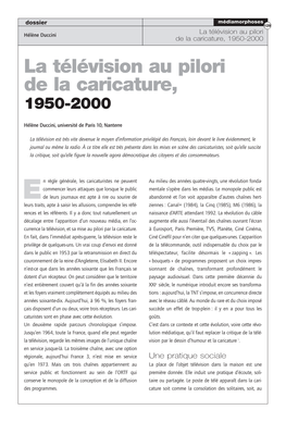 La Télévision Au Pilori De La Caricature, 1950-2000