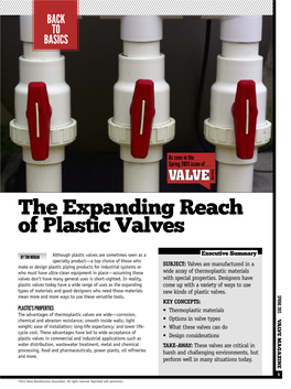 The Expanding Reach of Plastic Valves