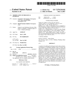 (12) United States Patent (10) Patent No.: US 7,279,318 B1 Seymour Et Al