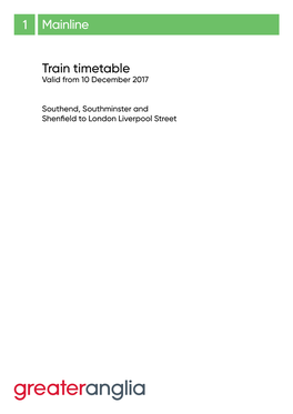 Train Timetable Mainline