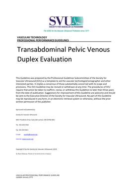 Transabdominal Pelvic Venous Duplex Evaluation