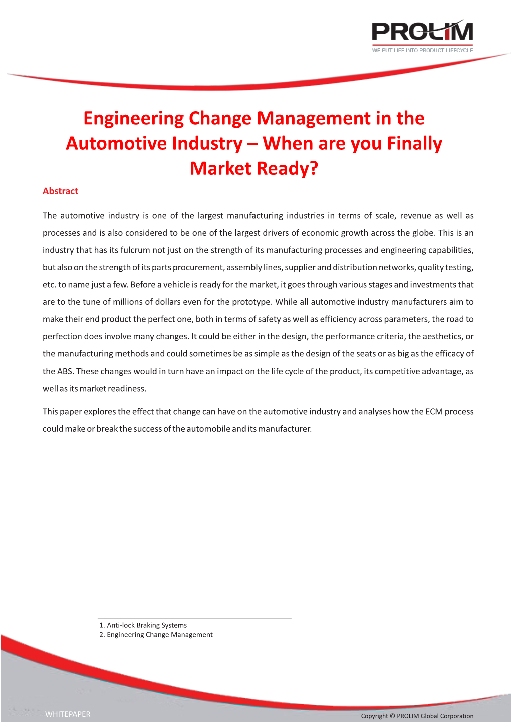 Engineering Change Management in Automotive Industry